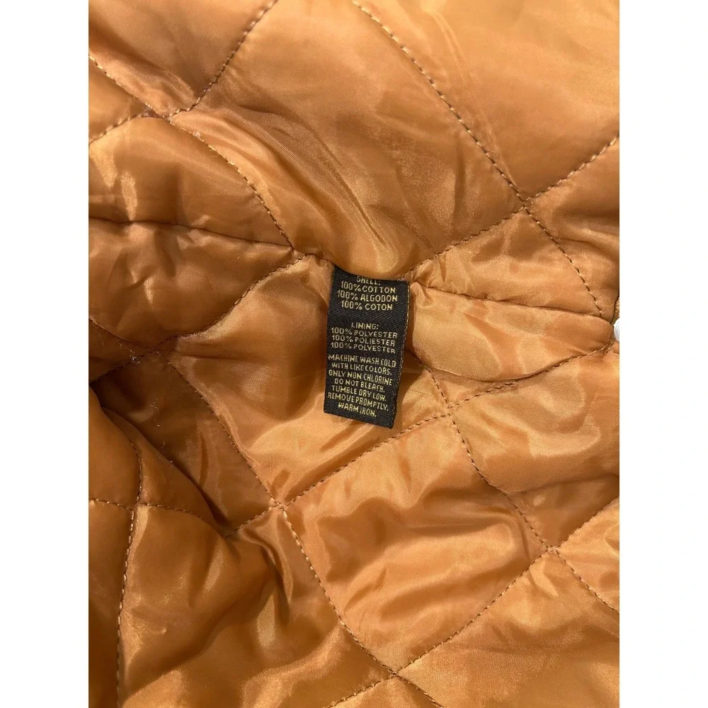 Stanley Mens XL Heavy Duty Workwear Canvas Jacket Brown Cotton Duck Quilt Lined